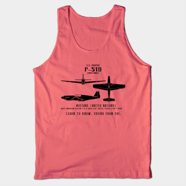 P-51 Mustang WWII Fighter Spotter Series Tank Top by DesignedForFlight